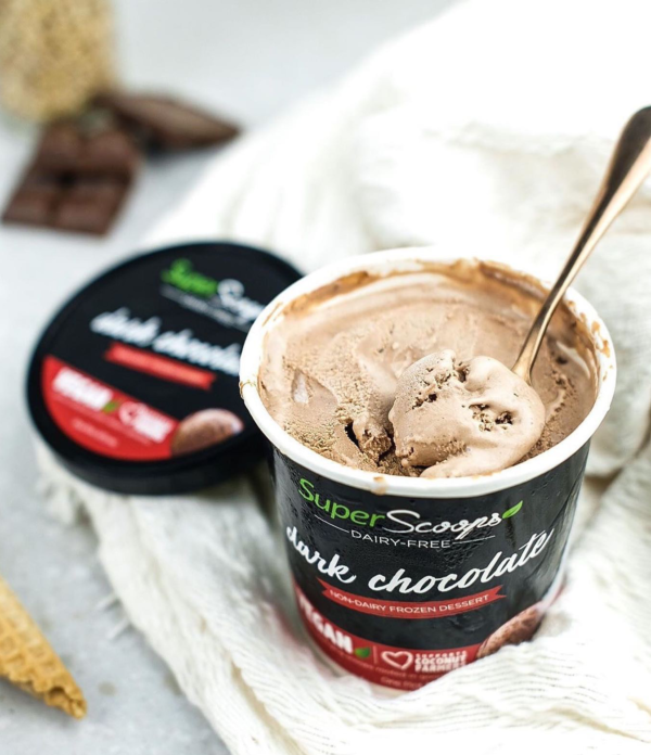 Dark Chocolate Pint Super Scoops Dairy-Free Vegan Ice Cream